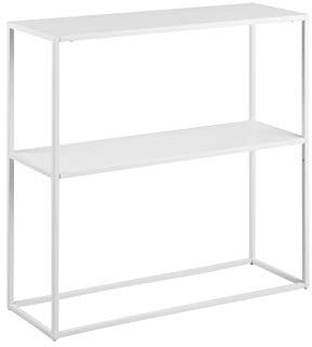 AC Design Furniture Nino Konsolentisch mit Ablage – 79,5 x 80,5 x 26 cm, Weiß, Schmales Metalltisch für den Flur