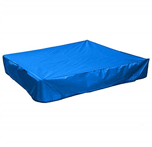 Copertura per sabbiera, quadrata, con coulisse, in tessuto Oxford, impermeabile, anti UV, per sabbiera, giocattoli, piscina e mobili (blu, 150 x 150 cm)