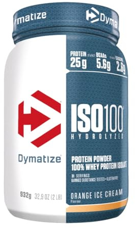 Dymatize ISO 100 Hydrolyzed Orange Ice Cream 932g - Whey Protein Hydrolysat + Isolat Powder