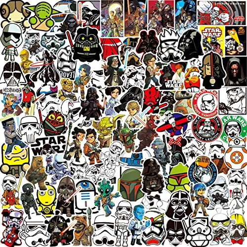 Adesivi 100 pezzi, adesivi Star Wars, decalcomanie graffiti in vinile impermeabile per laptop, skateboard, bici, moto, bambini e adolescenti
