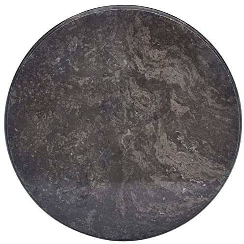 LAPOOH Bordsskiva, skrivbordsskiva, bordsskiva, skrivbordsskiva, dekorativ platta, svart Ø 50 x 2,5 cm marmor