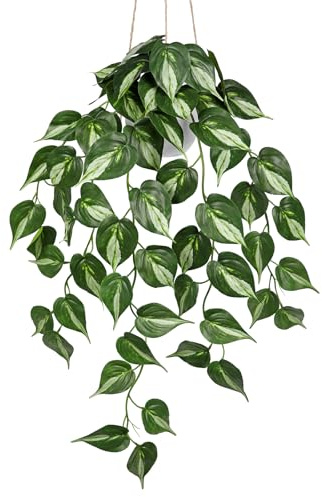 Arborus Konstgjord hängande växt, konstgjord murgröna, i kruka, 72 cm, konst, murgröna, kalvar, konstgjord hängande murgröna, hängande konstgjorda växter som riktig i kruka, deskalllans för