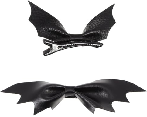 EIHI 2 Pcs murciélago horquilla accesorios góticos horquillas negro con horquillas calavera horquillas negro para el pelo en forma de murciélago niña niño pajaritas