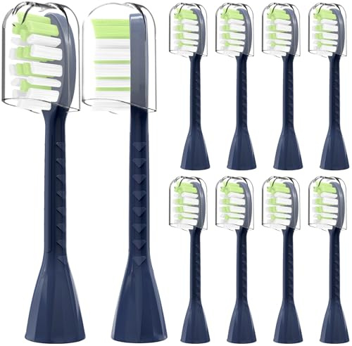 Compatible avec Philips One Series Sonicare la brosse à dents électrique Têtes de brosses de remplacement, pour Philips One HY1100 HY1200 BD100/AZ Series, Lot De 10 (Bleu Marine, Medium)