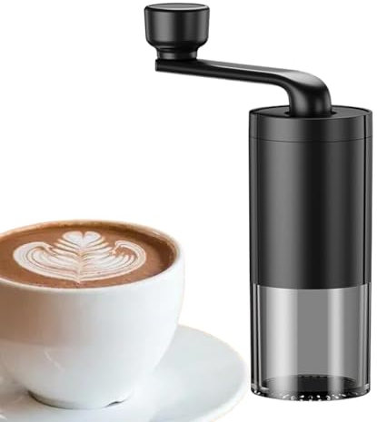 Mano Burr Coffee Mill - Manual Adjustable Coffee Grinder, Portable Travel Grinder | Latte Americano | Molino De Frijol De Manga A Mano Tranquila, Molino De Rebabas De Cerámica Compacta P
