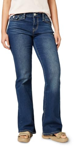 True Religion Women's Becca Single Needle Mid Rise Flap Bootcut Jeans
