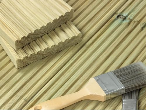 eDecks Redwood 3600mm Decking Boards - Pressure Treated Timber - 145mm x 28mm - Pack of 10 - Durable Softwood Deck Boards for Patios, Terraces & Landscaping