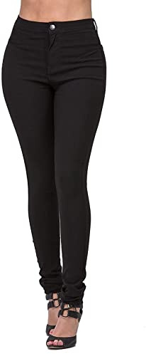 Jeggings låg häst dam jeggings hög midja dra på mager raka ben denimbyxor smala elastiska slim fit pennbyxor casual streetwear helg kläder