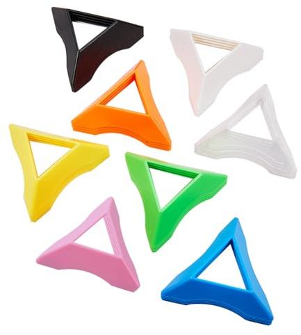 PandaHall 32pcs 8 Colores Plástico Velocidad Mágica Cubos Base Soporte Marco Accesorios