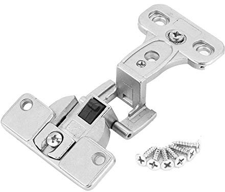 Broco 1Pcs 270 Grados Soft Close Bisagra de gabinete + Euro y tornillos de fijación Aleación de zinc Muebles Puerta Accesorios de fijación de bisagra plegable(Shiftable)