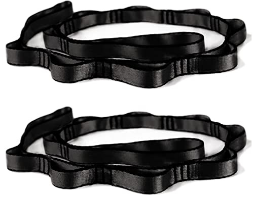 2 Pcs NRC&XRC Aerial Yoga Hammock Daisy Chains, 22kN Adjustable Daisy Chain Strap with Loops, Climbing Strap Nylon Chain Sling, No Stretch(150CM)
