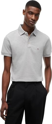Tommy Hilfiger Polo Manches Courtes Homme 1985 Slim Slim Fit, Gris (Light Grey Heather), 3XL