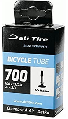 Deli Tire Tubo de bicicleta 700 x 19/23C Presta/válvula francesa, tamaño 51,5 mm