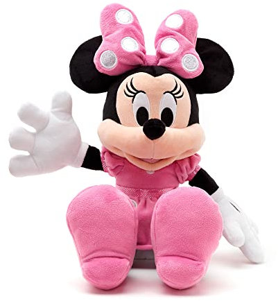 Disney Store Minnie Maus Offizielles mittelgroßes Kuscheltier für Kinder, 45 cm, Kuscheltier mit Stickereien und weicher Oberfläche im gepunkteten Kleid mit Schleife, geeignet ab 12 Monaten
