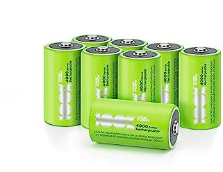 PeakPower Akku D, 8 Stück LR20 Akkus NiMH, D Akku-Batterien mit LSD Technologie, Ready2Use, bereits vorgeladen, Typ Monozelle HR20 wiederaufladbar, Kapazität 4000mAh, 1,2V