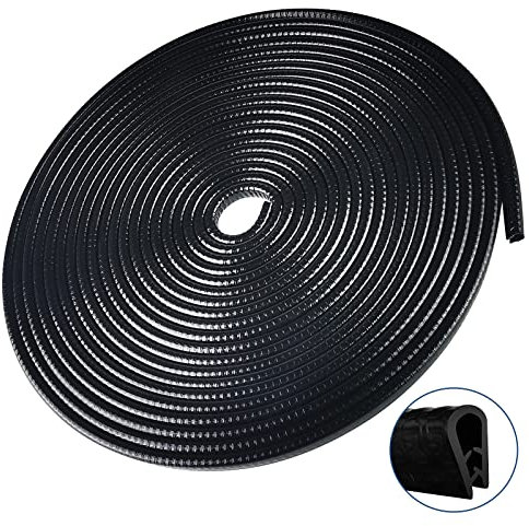 Rseuphiee Kantenschutz Autotür, 10M Autotürschutz, Autokantenverkleidung, U-förmiger Kantenschutz aus Gummi, Türschutz Auslaufschutz, Geeignet für Auto SUV MPV, Türen, Kofferraum, Motorhaube(Schwarz)