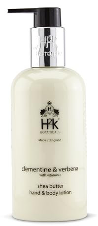 Moisturising Shea Butter Hand & Body Cream, with Vitamin E, Clementine and Verbena Scented (250ml) by H2K Botanicals