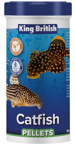 King British – Catfish Pellets 200g – Multi-Vitamin Complete Sinking Food for Catfish & Other Bottom-Feeding Tropical Fish – Clear Water Formula –Natural ingredients – Support A Healthy Immune System
