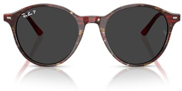 Ray-Ban Bernard Unisex Sonnenbrille Rb2230, Lampenschirm transparent gemustert rot/schwarz polarisiert, 53 mm