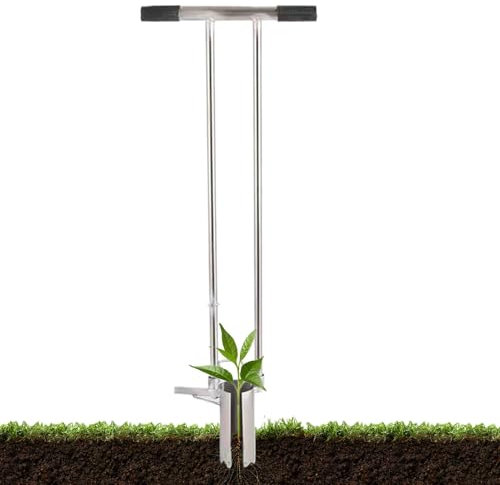 Trasplantador de plántulas, Trasplantador de bulbos de Mango Largo - Trasplantador Manual de Plantas de jardinería,Plantador de bulbos Estable, desmalezador de césped para jardinería para huerto