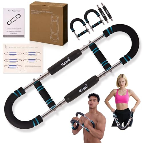 MAWR Adjustable Arm Twister Trainer – 5-Stage Resistance (30-100 lb) Upper-Body Strength, Chest, Biceps & Forearms Exercise Equipment – Portable Home Gym Forearm & Shoulder Strengthener