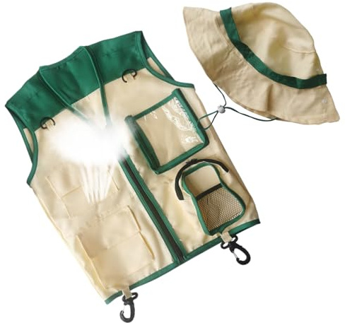 Nevalerra Entdecker Für Kinder – Outdoor Abenteurer, Kinder | Vielseitige Kinderweste mit zahlreichen Taschen die kleinen Naturforschern hilft ihre Ausrüstung sicher zu