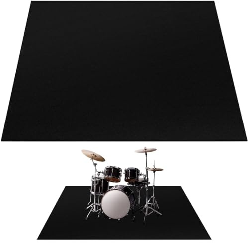 SWEWARM Drum Rug, 6x5FT Drum Mat, Drum Carpet with Non-Slip Grip Bottom, Soundproof Musical Instrument Rug (Drum Rug)