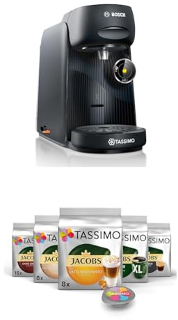 Bosch Tassimo finesse friendly Kapselmaschine TAS162E mit Tassimo Kapseln Probierbox, Vielfaltspaket, 64 Pads