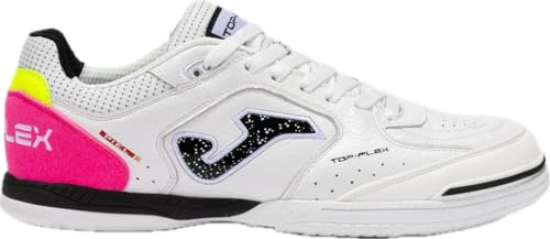 Joma Top Flex 2532 - TOPW2532IN - Zapatillas de fútbol sala Top Flex 25 Indoor Blanco Negro Fucsia, 43.5 EU