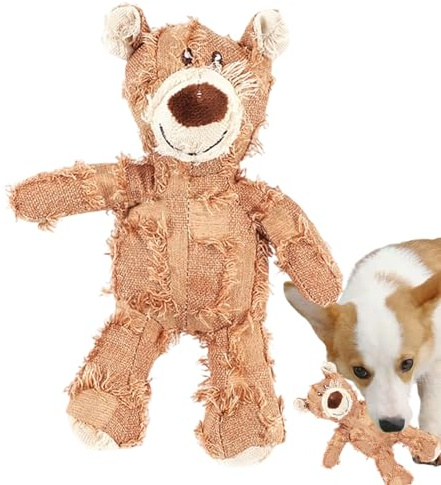 Syengery De Oso para Perros Irrompible,Oso Robusto Interactivo Resistente con Chirrido - con Sonido De Peluche Indestructible - para Enriquecimiento Y Dentición De Cachorros De Razas