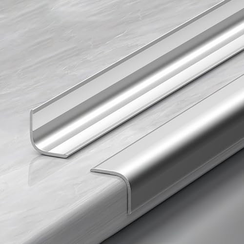 Coayuou Cornière Angle 100cm* 3 Pièces Baguette Angle Carrelage Baguette D'angle En Aluminium Sécurisez Les Coins De Murs Avec Élégance Et Praticité, Haute Résistance Aux Chocs(Silver,20mm)