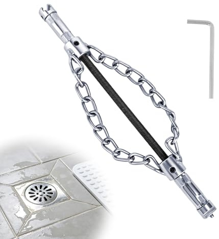 Cadena Desincrustante de Eje Flexible para Alcantarillado, Herramienta de Perforación Dragado Rotativo Eje Flexible Tipo Empuje con Llave para Plomería Alcantarillado Cocina Baño Ducha y Bañera
