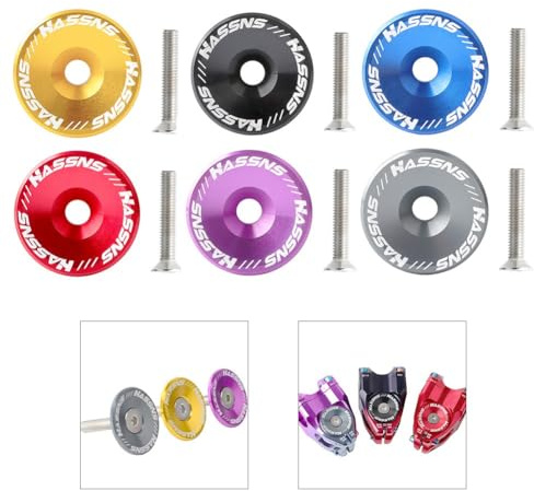 EaseSunny Tappo superiore per attacco manubrio bicicletta, distanziatore in lega di alluminio, design ultraleggero CNC, 31,8 mm con bullone, per MTB e bici da strada