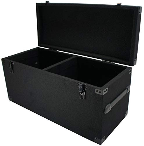 American Sound Connection Durable DJ Carpeted Case Removeable Lid Storage Box for 180 LP Vinyl Records