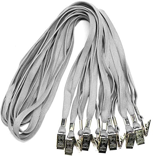 Ollain Badge Lanyards Neck Bulk Cruise Lanyards Lanyard with Clip for ID Card Name Tags Badge Holders (Gray, 50 Pack)