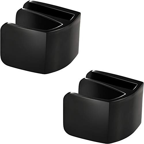 Gedotec Lot de 2 Poignées de porte en verre pour portes en verre – Poignée de serrage – Carré | Épaisseur du verre 4-6 mm | Métal noir | Poignée pour portes d'armoires et portes en verre