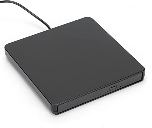 Extern DVD -enhet, USB 2.0 Bärbar CD/DVD -enhet/DVD -spelare för Bärbar CD -ROM -brännare Kompatibel med XP/Wind10/Vista/7/Linux/OS X(Svart)