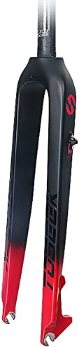 STRTG Horquilla Rígida De Bicicleta MTB De Carbono Completo De 26/27,5/29 Pulgadas, Horquilla De Bicicleta Ultraligera De 28,6 Mm, Freno De Disco De Tubo Recto Sin Rosca De 9 Mm B,27.5 Pouces