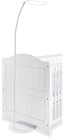 Lomadox Himmelstange Babybett mit Standfuß in weiß, B/H/T: 32/148/32 cm