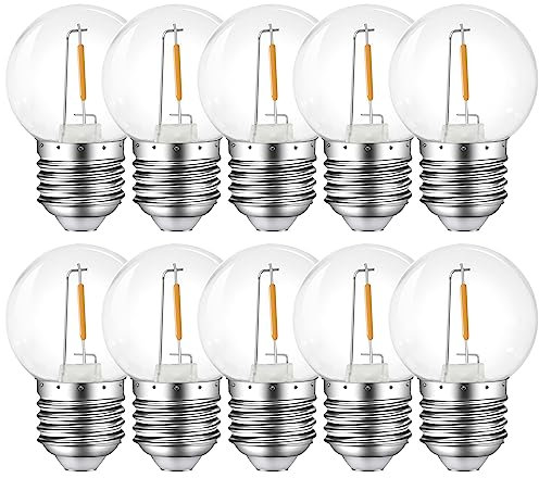 MZYOYO E27 LED 1W Glühbirnen,E27 G45 LED,Warmweiß 2700K,E27 Led Birne 230V Dekorative Leuchtmittel für Partybeleuchtung Lichterketten,Klar,Kunststoff,10er Pack