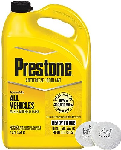 (1 Gallon) - Prestone AF2100 Antifreeze and Coolant: 50/50 Ready to Use, Universal and Sponge