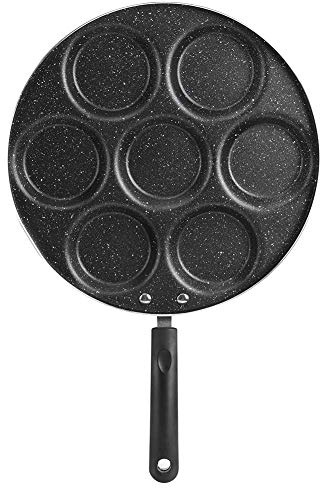 Cocoarm Pancake-panna, 7 hål äggpanna, pannkakspanna, ögonpanna, non-stick panna, stekpanna med skållningsskyddshandtag