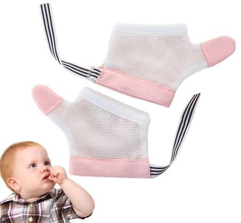 Guantes para niños para dejar de morderse las uñas, protector de succión de pulgar, dejar de el pulgar, protector transpirable para morderse las uñas, parada ajustable para los dedos