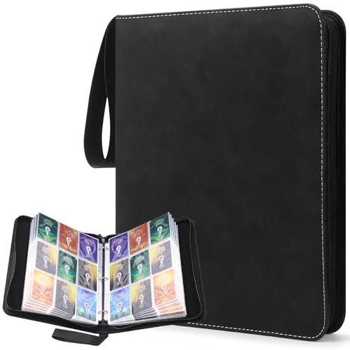 ELNLE Sammelkarten Album 900 Pockets Sammelalbum karten, Sammelmappe Karten Transparent, Sammelkartenalben mit Reißverschluss für Fussballkarten, MTG, TCG, Yugioh-Karten