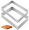 NAMYEUT Set of 2 Rectangular Baking Frames, Adjustable, 5 cm and 8 cm High, Stainless Steel Baking Mould, Rectangular, Adjustable Cake Frame for Baking from 29 x 20 cm to 50 x 35 cm