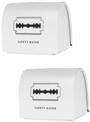 Ipetboom Caja De 2 Piezas Maletín para Desechar Cuchillas Soporte De Maquinilla De Afeitar De Seguridad Estuche De Afeitar De Seguridad Banco De Hojas De Afeitar Hojalata