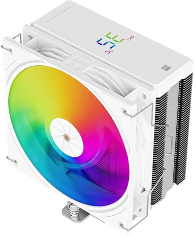 TR-Thermalright Assassin X 120 Digital ARGB Vit CPU-kylare, 4 värmeledningar, ARGB-fläkt 12 cm-2000 rpm, överlägg med digital skärm, för AM5/AM4, Intel LGA1851/1700