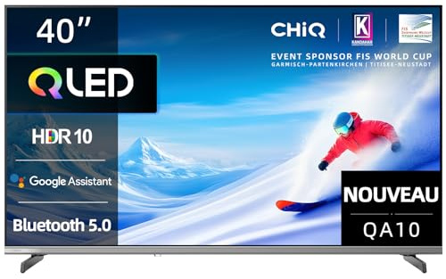 CHiQ 40QA10 40 Pulgadas (101cm) TV QLED Pro Smart TV - Diseño Sin Marco con Metal, 90% DCI-P3, HDR10, Dolby Audio, FHD, Control por Voz