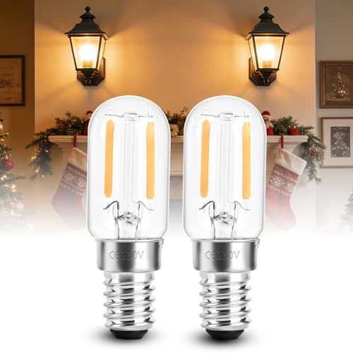 YYBCAN T22 E14 Lampadine LED 1W Bianco Caldo 2200K T22 Edison SES Lampadina Notturna Tubolare a Vite Piccole 10W-15W equivalente, AC 220-240V 150 Lumen, per Lampada Sale Frigorifero, Confezione da 2