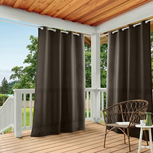 Exclusive Home Curtains Panel Pair, Polyester, Chocolate, 54x84